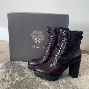 Vince Camuto Ermania Combat Heeled Booties 6.5
